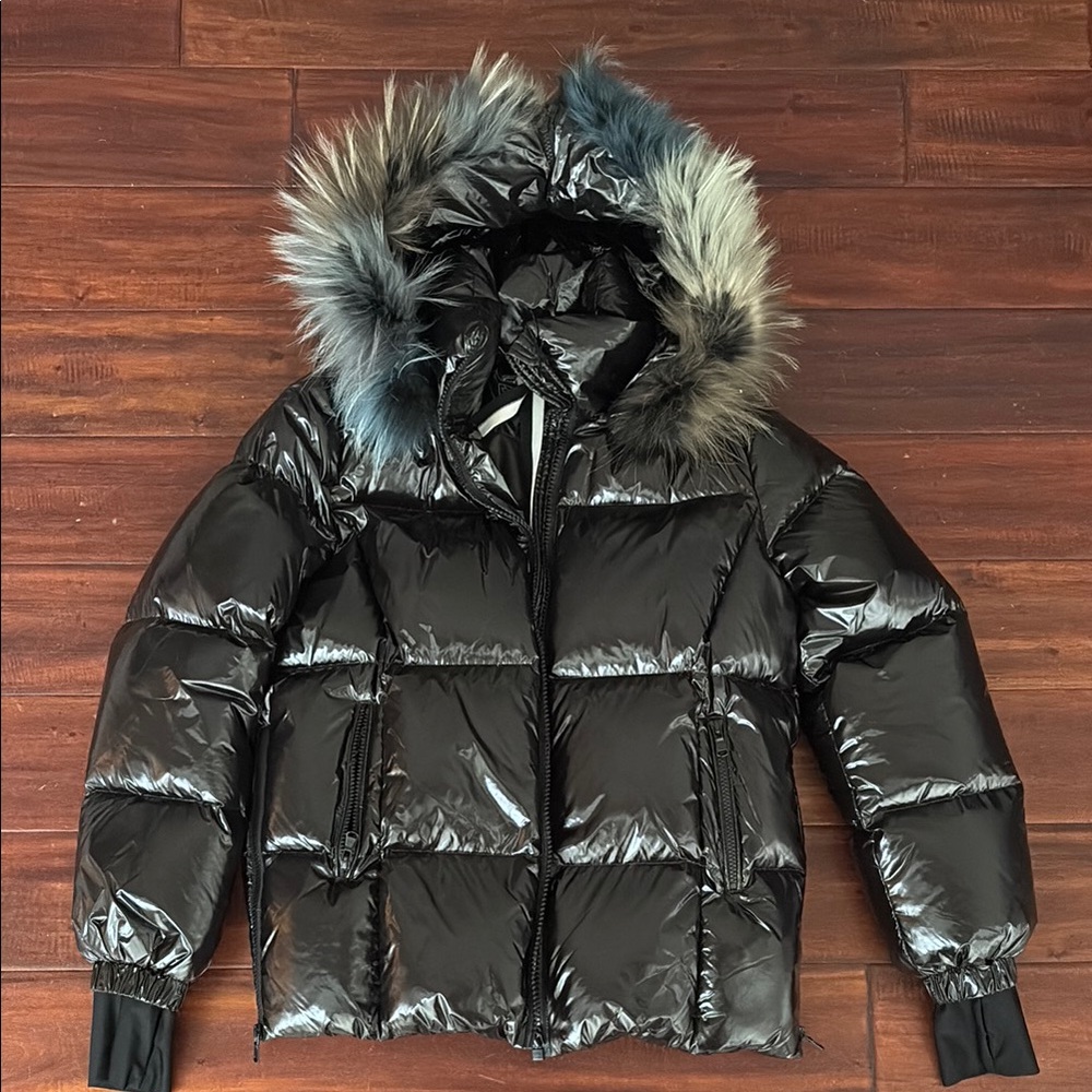 Scotch Bonnet Black Bomber Jacket with Faux Fur Hood